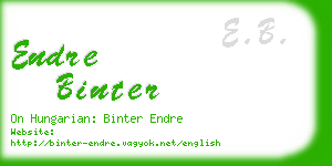 endre binter business card